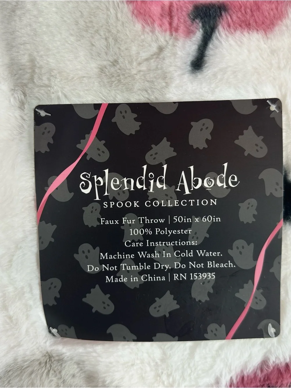 NWT Splendid abode Ghost Bat Plush Throw Blanket Halloween whimsigoth spooky bow